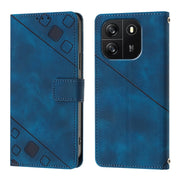 For Blackview Wave 6C Skin Feel Embossed Leather Phone Case(Blue)