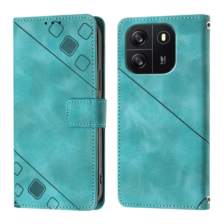 For Blackview Wave 6C Skin Feel Embossed Leather Phone Case(Green)