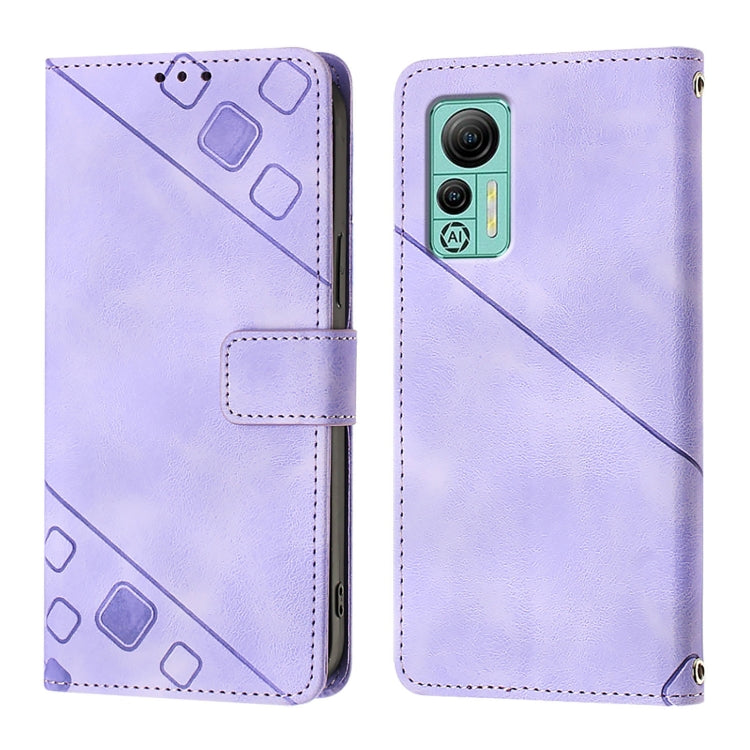 For Ulefone Note 14 Skin Feel Embossed Leather Phone Case(Light Purple)