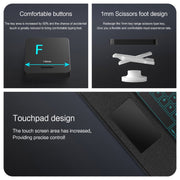 For iPad 10.2 2021 Intelligent Detachable Touch Bluetooth Keyboard Leather Tablet Case with Backlight/Pen Slot(Black)