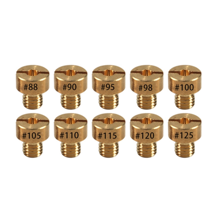 10pcs / Set Motorcycle Carburetor Nozzle for VM22-VM26 / 125CC-250CC(Yellow)