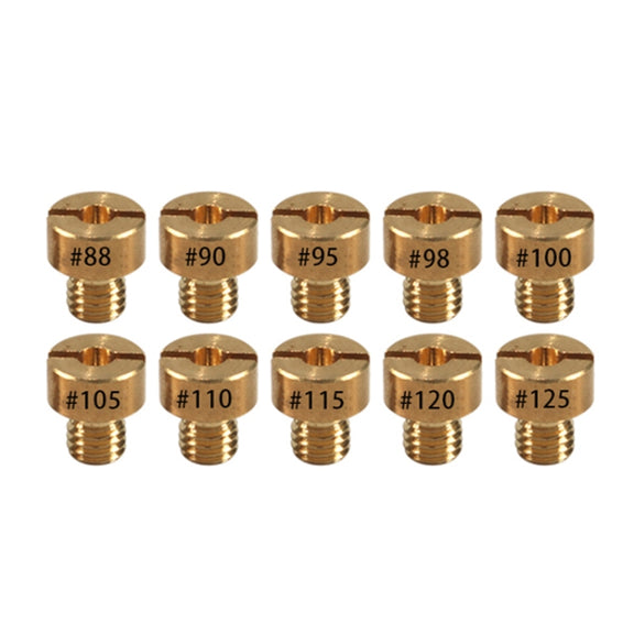10pcs / Set Motorcycle Carburetor Nozzle for VM22-VM26 / 125CC-250CC(Yellow)