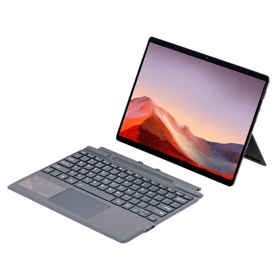 For Microsoft Surface Pro 10 / Pro 9 2089A Wireless Bluetooth Keyboard Leather Case with Touchpad(Grey)