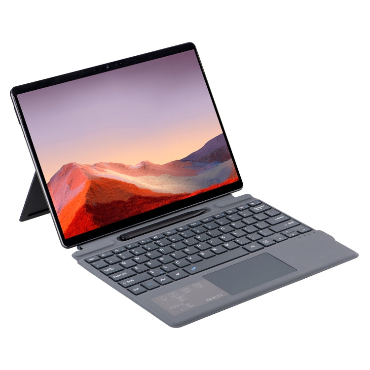 For Microsoft Surface Pro 10 / Pro 9 2089A Wireless Bluetooth Keyboard Leather Case with Touchpad(Grey)