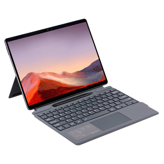 For Microsoft Surface Pro 10 / Pro 9 2089A Wireless Bluetooth Keyboard Leather Case with Touchpad(Grey)