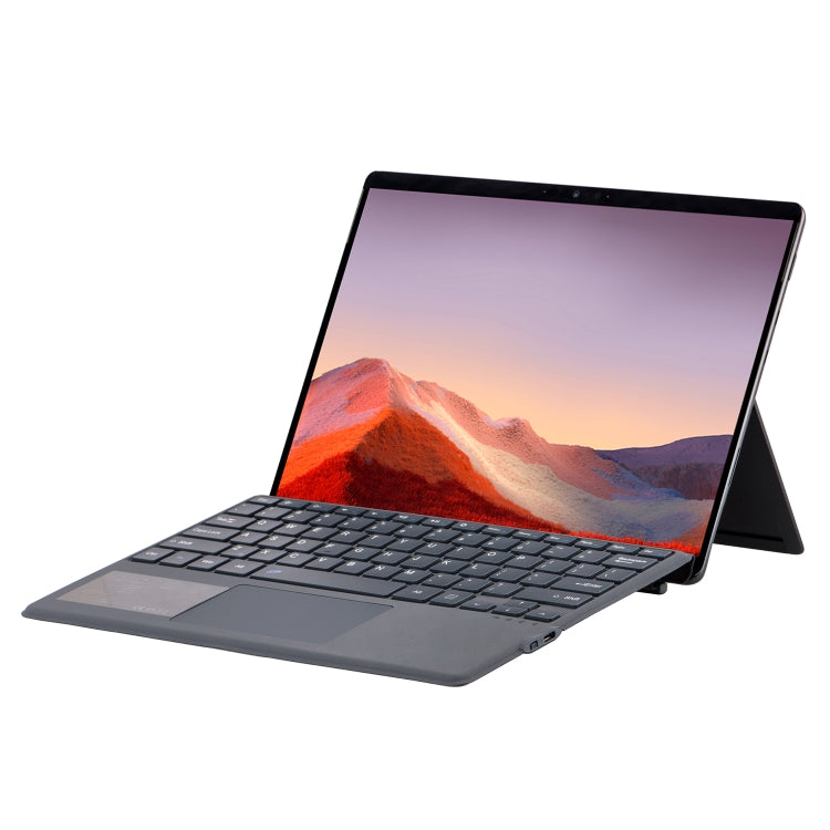 For Microsoft Surface Pro 10 / Pro 9 2089A Wireless Bluetooth Keyboard Leather Case with Touchpad(Grey)