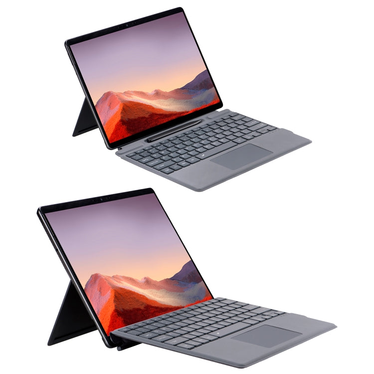 For Microsoft Surface Pro 10 / Pro 9 2089D Backlight Wireless Bluetooth Keyboard Leather Case with Touchpad(Grey)