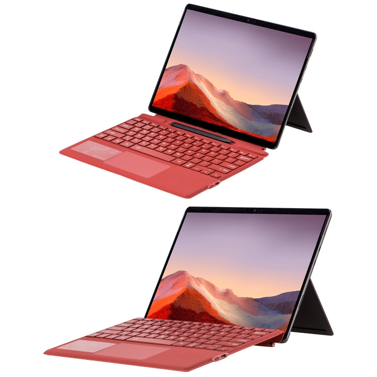 For Microsoft Surface Pro 10 / Pro 9 2089D Backlight Wireless Bluetooth Keyboard Leather Case with Touchpad(Wine Red)