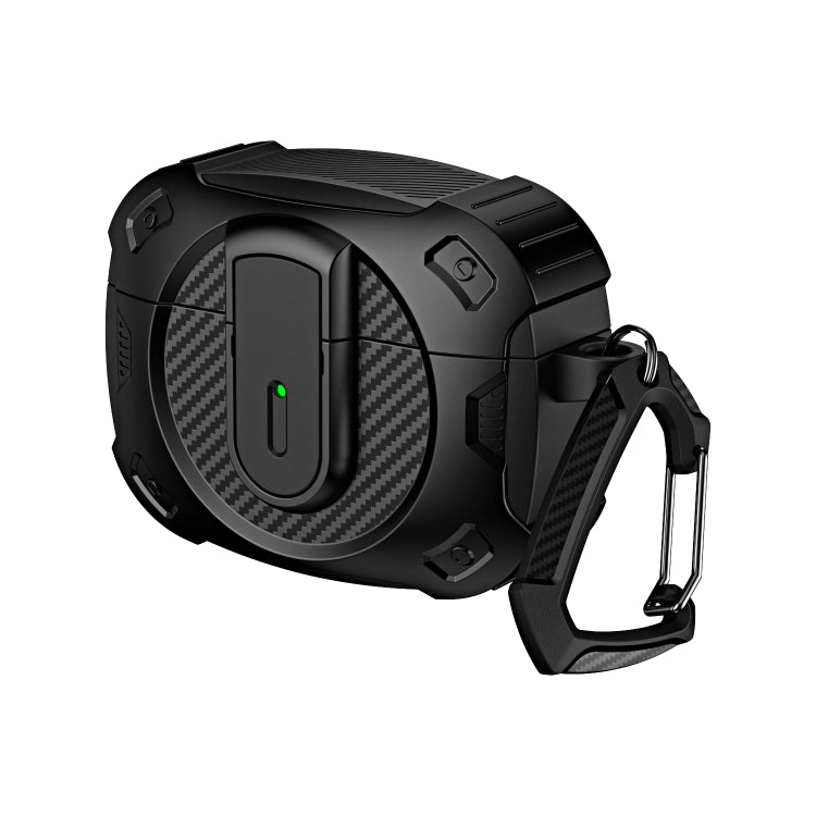 For AirPods Pro 2 Lock Shockproof Bluetooth Earphone Protective Case(Black)