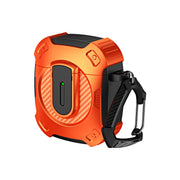 For AirPods 2 / 1 Lock Shockproof Bluetooth Earphone Protective Case(Black Orange)