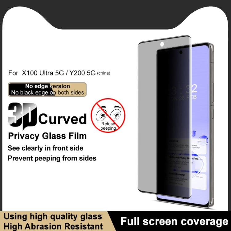 For vivo X100 Ultra imak 3D Curved Privacy Full Screen Tempered Glass Film