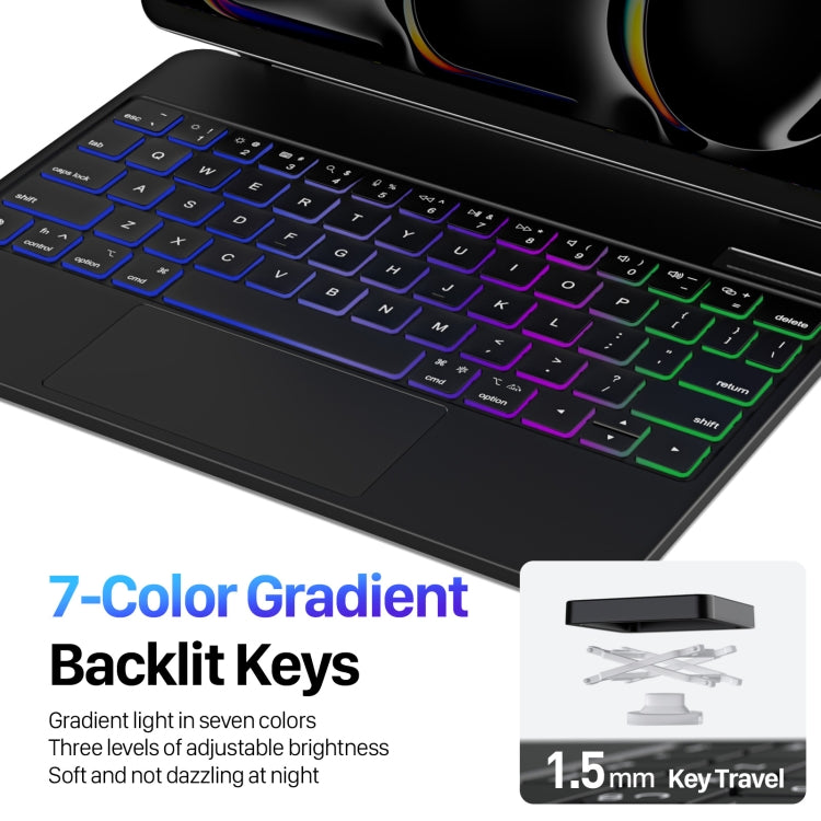 DUX DUCIS MK Series Floating Magnetic Keyboard Tablet Leather Case For iPad Pro 11 2024(Black)