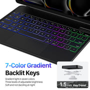 DUX DUCIS MK Series Floating Magnetic Keyboard Tablet Leather Case For iPad Pro 11 2024(Black)