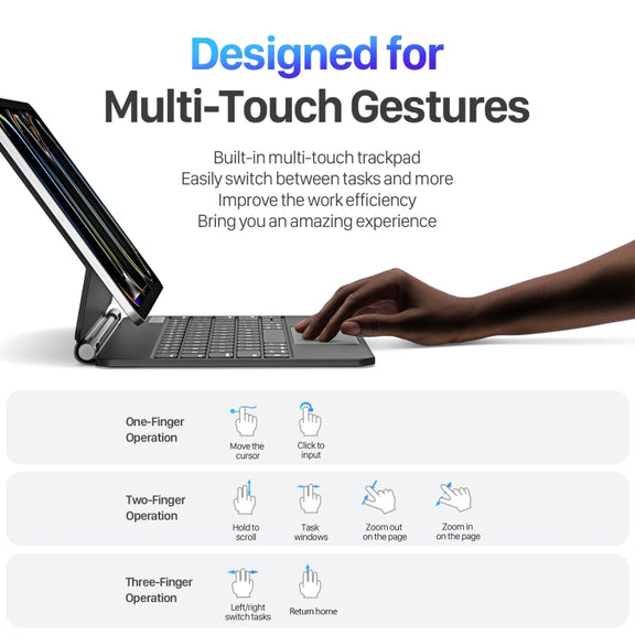 DUX DUCIS MK Series Floating Magnetic Keyboard Tablet Leather Case For iPad Pro 11 2024(Black)