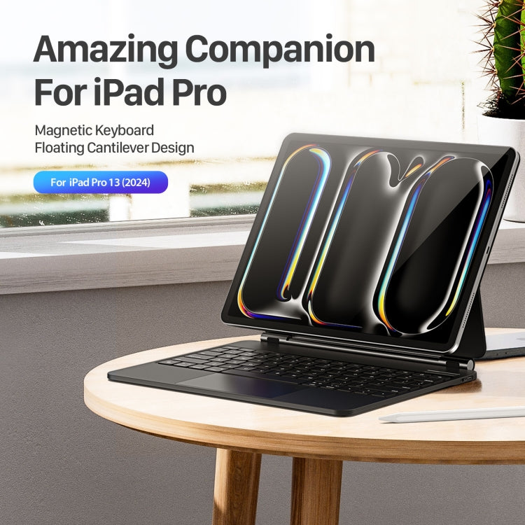 DUX DUCIS MK Series Floating Magnetic Keyboard Tablet Leather Case For iPad Pro 13 2024(Black)