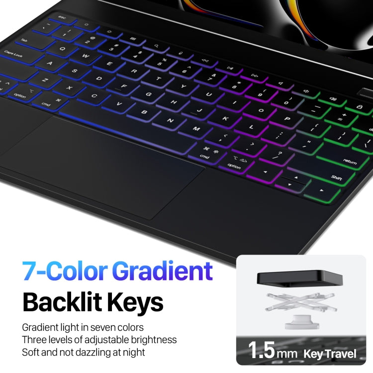DUX DUCIS MK Series Floating Magnetic Keyboard Tablet Leather Case For iPad Pro 13 2024(Black)