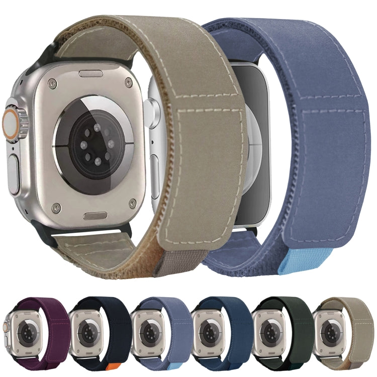 For Apple Watch Ultra 49mm Loop Woven Nylon Watch Band(Midnight)