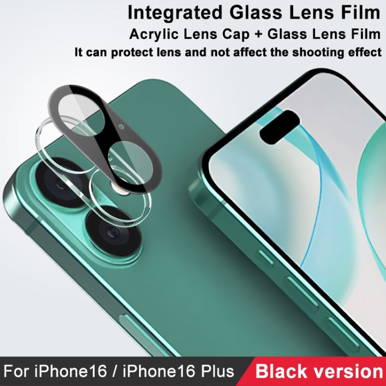 For iPhone 16 / 16 Plus imak High Definition Integrated Glass Lens Film Black Version
