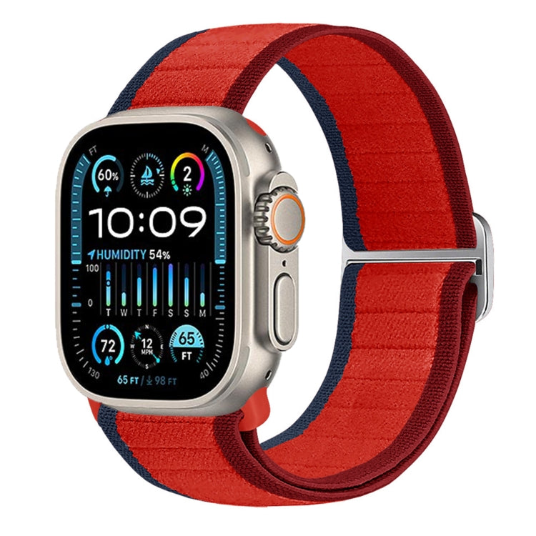 For Apple Watch Ultra 49mm Nylon Elastic Buckle Watch Band(Red)