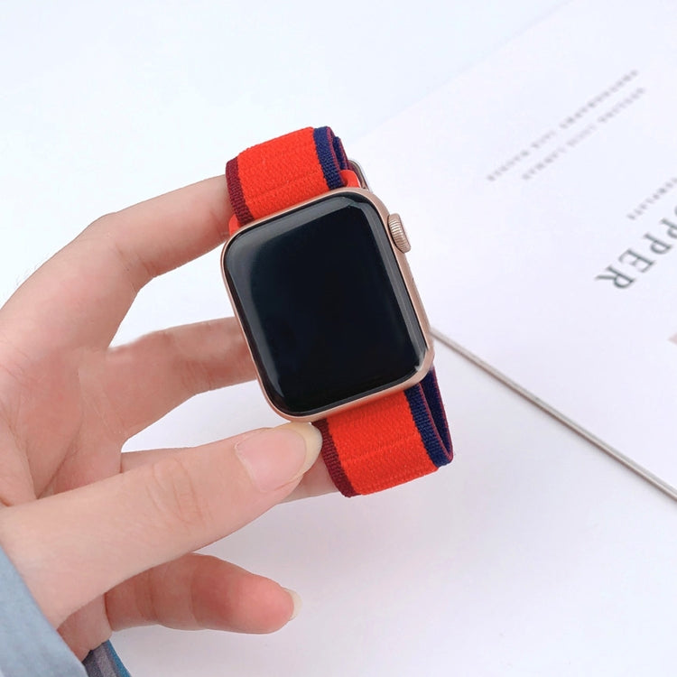 For Apple Watch Ultra 49mm Nylon Elastic Buckle Watch Band(Red)