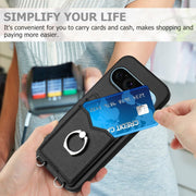 For Google Pixel 9 / 9 Pro R20 Ring Card Holder Phone Case(Black)