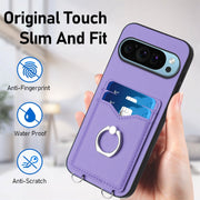For Google Pixel 9 / 9 Pro R20 Ring Card Holder Phone Case(Purple)