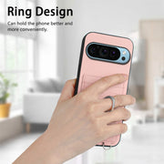 For Google Pixel 9 Pro XL R20 Ring Card Holder Phone Case(Pink)