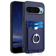 For Google Pixel 9 Pro XL R20 Ring Card Holder Phone Case(Blue)