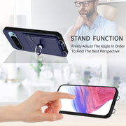 For Google Pixel 9 Pro XL R20 Ring Card Holder Phone Case(Blue)