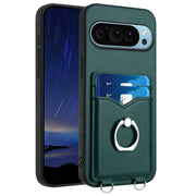 For Google Pixel 9 Pro XL R20 Ring Card Holder Phone Case(Green)