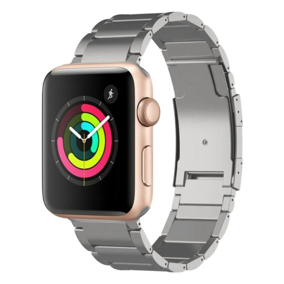 For Apple Watch Series 3 42mm Titanium Metal Watch Band(Silver)
