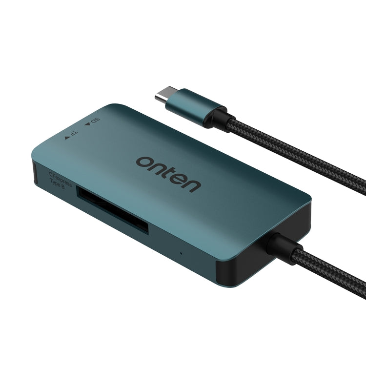 Onten C11 3 in 1 USB-C / Type-C to CFepress Type-B & SD & TF Card Reader(Pine Green)