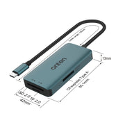 Onten C12 3 in 1 USB-C / Type-C to CFepress Type-A & SD & TF Card Reader(Pine Green)