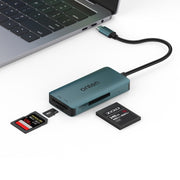 Onten C13 3 in 1 USB-C / Type-C to XQD & SD & TF Card Reader(Pine Green)