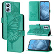 For Blackview A52 Embossed Butterfly Leather Phone Case(Green) - More Brand by PMC TechLife | Online Shopping South Africa | PMC TechLife | Buy Now Pay Later Mobicred
