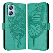 For Blackview A52 Embossed Butterfly Leather Phone Case(Green)
