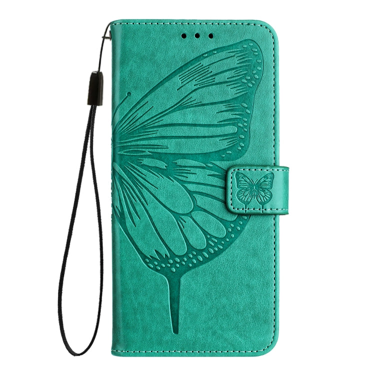 For Blackview A52 Embossed Butterfly Leather Phone Case(Green)