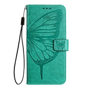 For Blackview A52 Embossed Butterfly Leather Phone Case(Green)