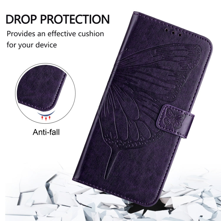 For Blackview A53 Embossed Butterfly Leather Phone Case(Purple)