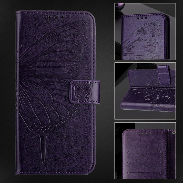 For Blackview A53 Embossed Butterfly Leather Phone Case(Purple)