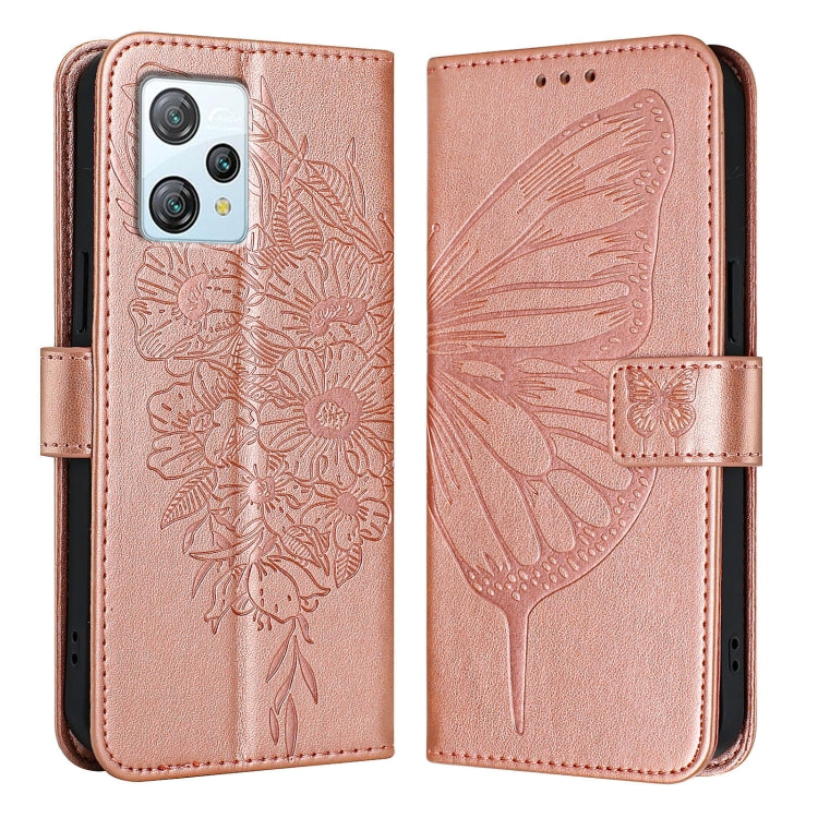 For Blackview A53 Embossed Butterfly Leather Phone Case(Rose Gold)