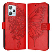 For Blackview A53 Embossed Butterfly Leather Phone Case(Red)