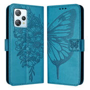 For Blackview A53 Embossed Butterfly Leather Phone Case(Blue)