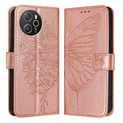 For Blackview Shark 8 Embossed Butterfly Leather Phone Case(Rose Gold)