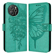 For Blackview Shark 8 Embossed Butterfly Leather Phone Case(Green)