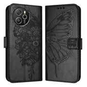For Blackview Shark 8 Embossed Butterfly Leather Phone Case(Black)