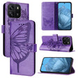 For Blackview Wave 6C Embossed Butterfly Leather Phone Case(Purple) - More Brand by PMC TechLife | Online Shopping South Africa | PMC TechLife | Buy Now Pay Later Mobicred