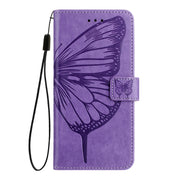 For Blackview Wave 6C Embossed Butterfly Leather Phone Case(Purple)
