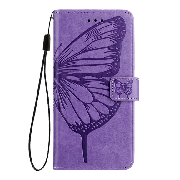 For Blackview Wave 6C Embossed Butterfly Leather Phone Case(Purple)