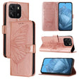 For Blackview Wave 6C Embossed Butterfly Leather Phone Case(Rose Gold) - More Brand by PMC TechLife | Online Shopping South Africa | PMC TechLife | Buy Now Pay Later Mobicred